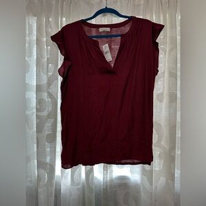 Wine colored blouse, loft outlet, size large NWT